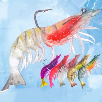 Soft Prawn Lure for Bass Fishing - 9cm/8cm Pre-Rigged Lead Head Hook Leurres Peche Bass