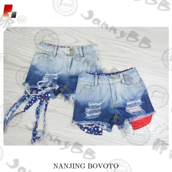 adjustable waist 4th of July denim shorts