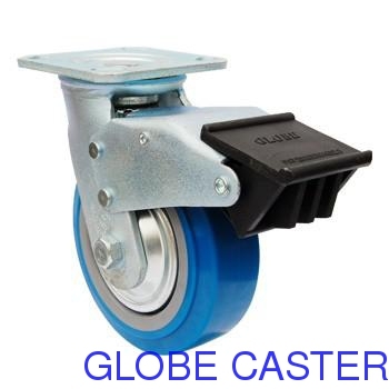 Braked Casters , PU Material, Ball Bearing, Fit for Factory Machines