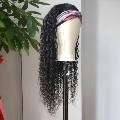 Headband wig human hair water wave headband with wig human hair whole sale headband wigs