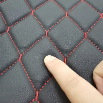 Embroidered Quilted Sponge Leather Fabric for Car Upholstery and Sofa