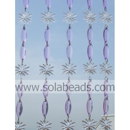 Guirlande de rideau de perles en cristal en plastique de 40 mm et 38 mm