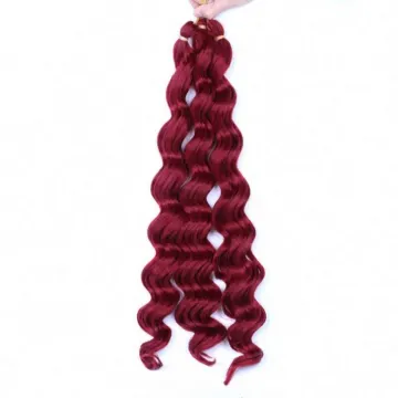 MYZYR 20" Synthetic Ombre Brazilian Ocean Wave Hair Bulk Crochet Braids Hair Extensions 80g/pack Deep Curly Bundle Twist Hair