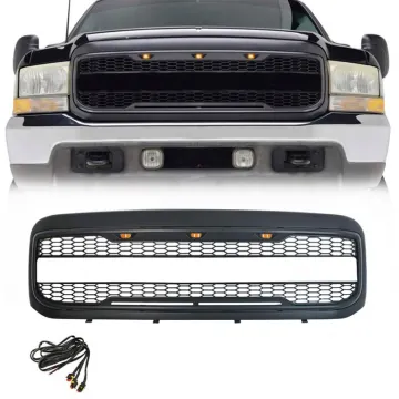 Gobison 1999-2004 Accessories Raptor Truck Front Bumper Grille with Amber LED Light for FORD F250/F350/F450