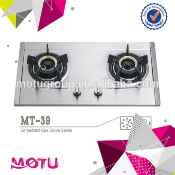 Double 2 burner stainless steel cooking gas hob stove