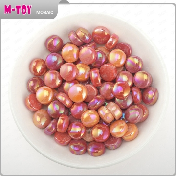 12SR28 DIY milk yellow glass mosaic tile,round shape mosaic tile
