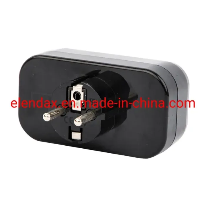 Adaptor Daya Listrik 2 Arah EU Hitam (P8812)