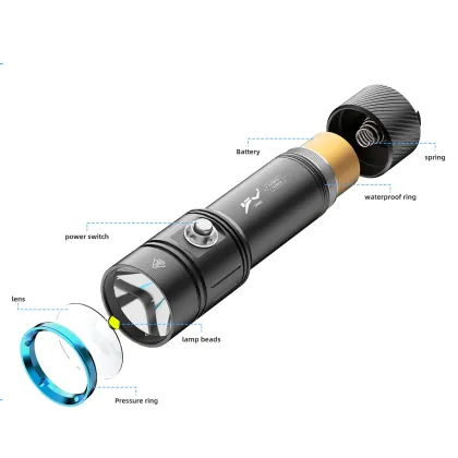 Aluminum XHP50 L2 LED Underwater Scuba Diving Flashlight - Portable Mini Diving Torch 50m 26650 Diver Torches