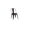 Outdoor Wooden Seat Metal Tolix Dining Chair