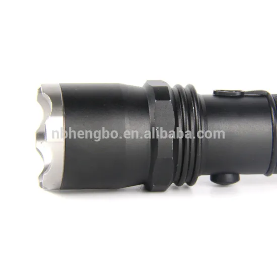 Wholesale Black Handheld led torch rechargeable flashlight