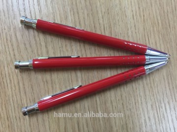 Red retractable ball pen with hollow out the stars grip