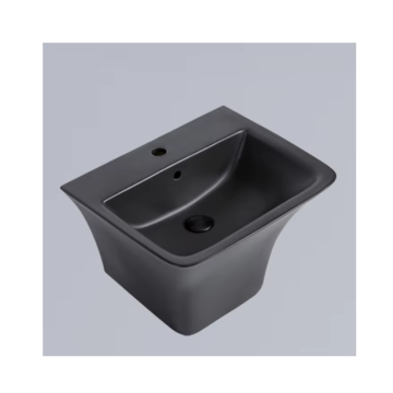 Black Wall Hung Bathroom Ceramic Sink Basin
