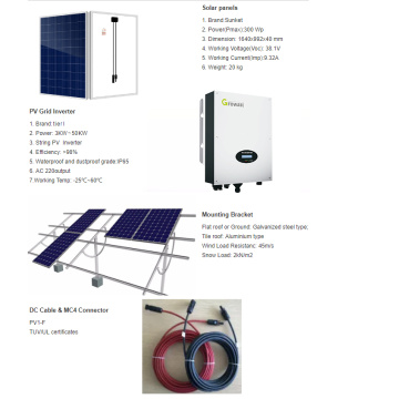 Sistema di alimentazione solare completa 5 kW sulla griglia