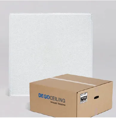 Glass fibre wool ceiling panels