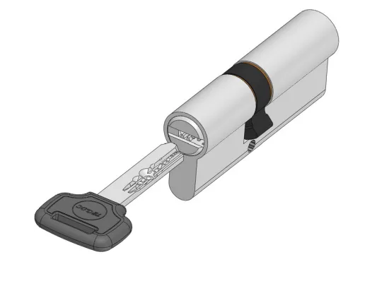 Security pin inside pin cylinder lock double open