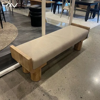 Nordic Solid Wood Hotel Bedroom Bench Furniture