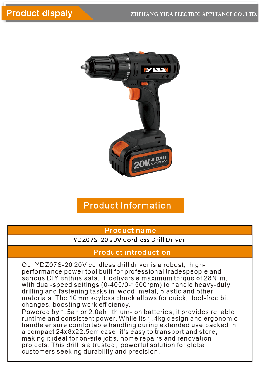 Cordless Drill Driver Rechargeable