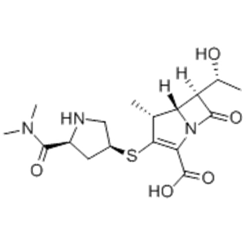 1-Azabicyclo[3.2.0]hept-2-ene-2-carboxylicacid,3-[[(3S,5S)-5-[(dimethylamino)carbonyl]-3-pyrrolidinyl]thio]-6-[(1R)-1-hydroxyethyl]-4-methyl-7-oxo-,hydrate (1:3),( 57356380, 57252117,4R,5S,6S)- CAS 119478-56-7