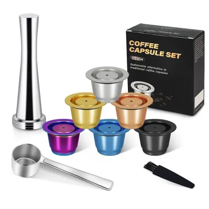 Stainless Steel Reusable Espresso Capsules Compatible with Nespresso Machines
