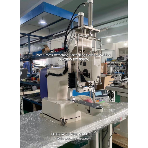 Pom-Pom Memasang Mesin Jahit Bartacking untuk Topi Beanie