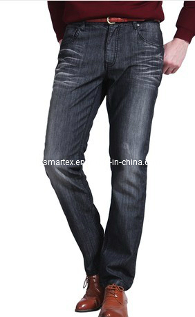 Stone Wash Straight Jeans