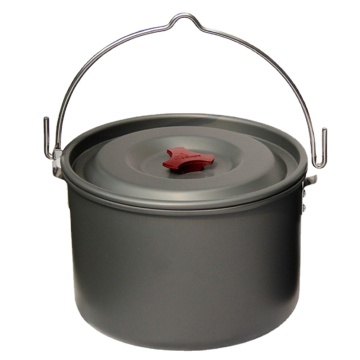 2023 New Outdoor Camping Titanium Soup Pot with Hanging Bail Handle