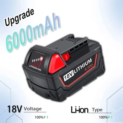 Replacement Battery for Milwaukee 48-11-1850 M18 REDLITHIUM 6.0Ah Bat Pack Lithium-ion Battery