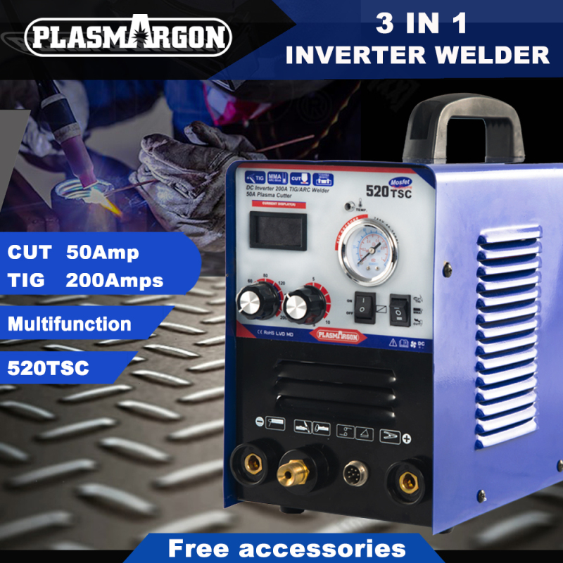 Plasma Cutter Welder Machine Welding 3 Functions 520TSC TIG / MMA / cut 110 / 220V 3 in 1 multi-function Plasma Cutter