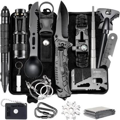 Professional Outdoor Camping Survival Kit: Emergency Gear & Accessories