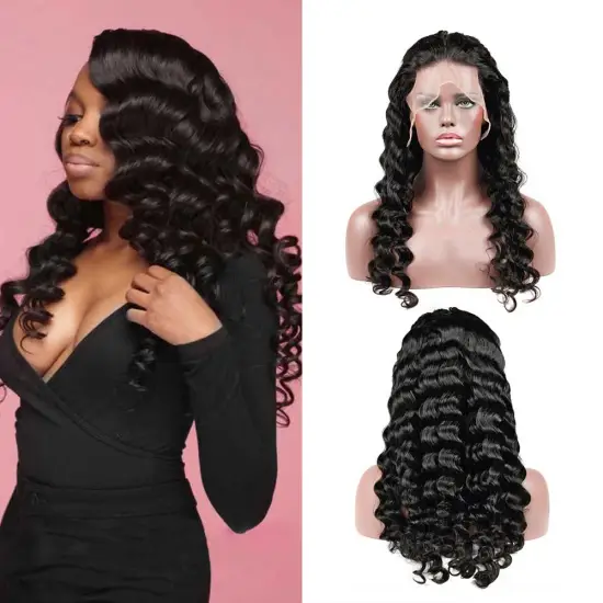 Loose Wet Wave  And Wavy Unprocessed Virgin Human Hair Wigs 13*6 Front Lace Wig With Virgin Hair Frontal