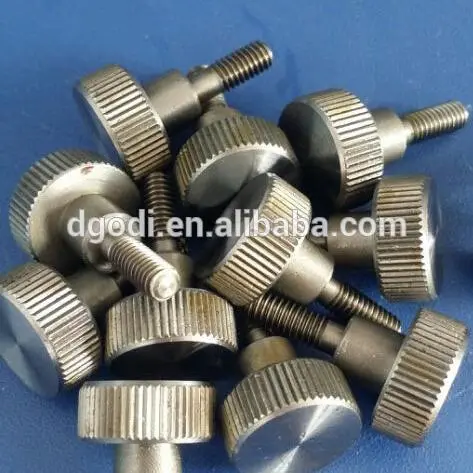 china screw manufacturer produce custom stainless steel knurled head shoulder thumb screw knob