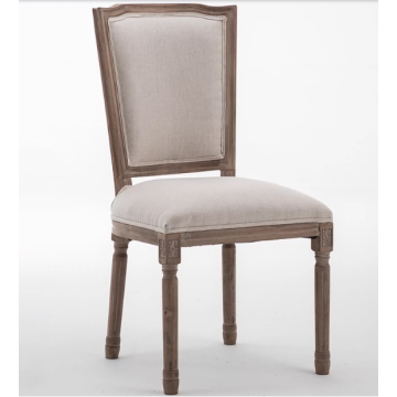 Antique Oak Upholstered French Nordic Wooden Louis chair