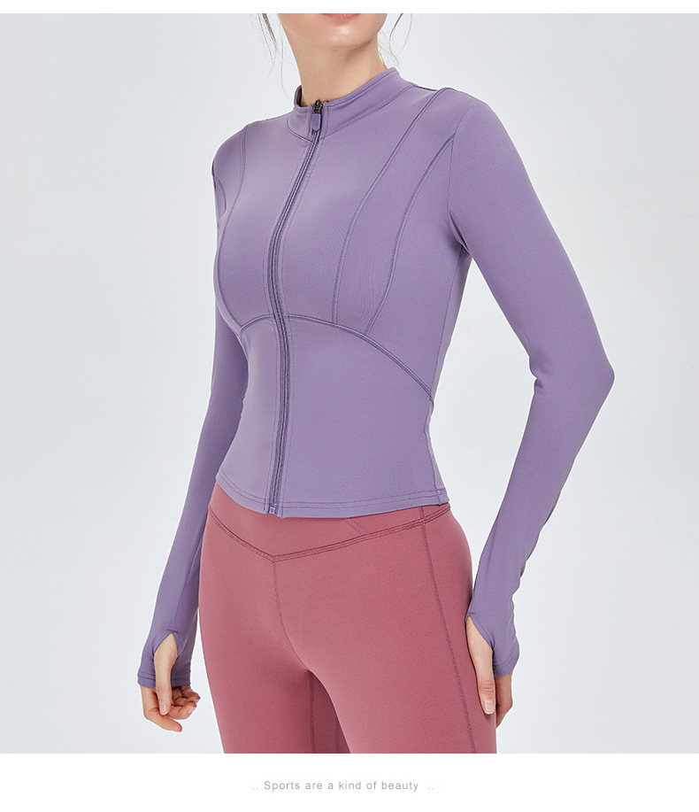 women zipper yoga jacket (4)