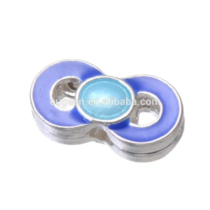 fashion beads jewelry made in china, blue enamel metal beads for charms