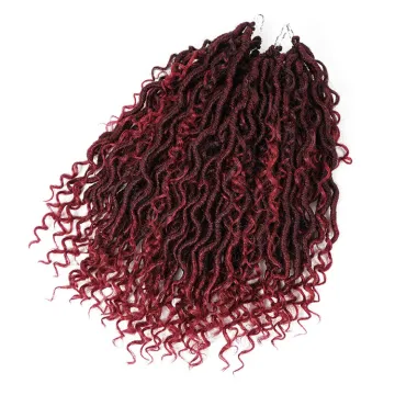 NEW Goddess Locs Crochet Hair 14 Inch River Fauxs Locs Wavy Crochet With Curly Hair