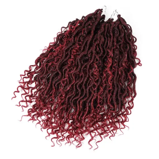 NEW Goddess Locs Crochet Hair 14 Inch River Fauxs Locs Wavy Crochet With Curly Hair
