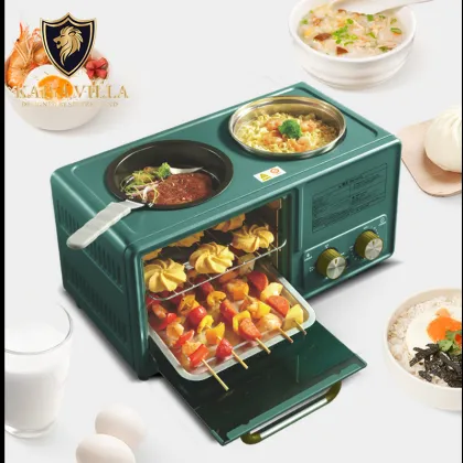 Ultimate Morning Essentials: A Comprehensive 3-in-1 Breakfast Maker, Toaster Oven, and Coffee Pot