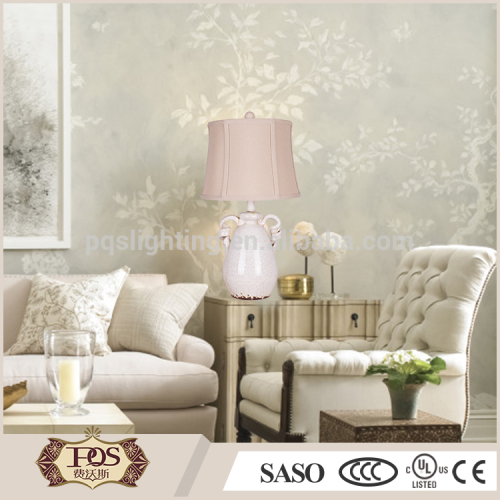 White cracked ceramic table lamp for interior decoration