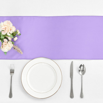 High Quality Shiny Satin Purple Table Runner for Elegant Wedding Decoration