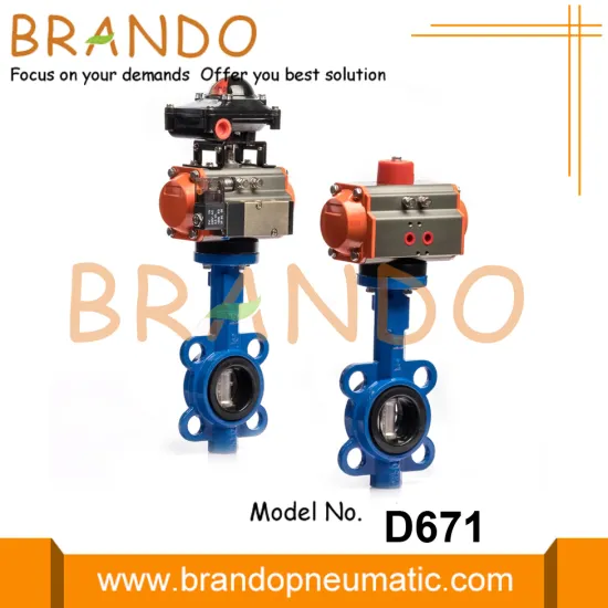 Pneumatic Actuator Wafer Butterfly Valve With Solenoid Valve