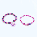 14MM purple flower pendant glass beads girl bracelet