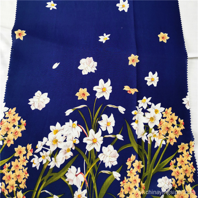 Stock lotviscose hoa poplin rayon in vải