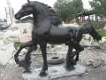 Liv storlek svart marmor häst staty