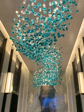 customized colorful glass stone decorative chandelier