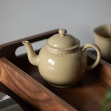 Ding Ware Ceramic Yellow Tea Set with Handmade Kung Fu Teapot and Teakettle