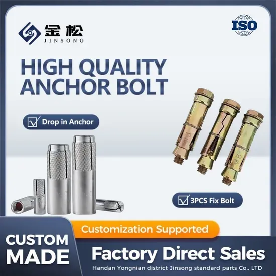 High Tensile Stainless Steel Wedge Expansion Anchor Bolts for Concrete Foundations