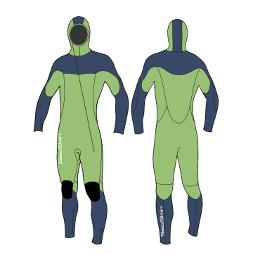 Seashin 6/5mm män främre blixtlåsare våtdräkt bodysuit med huva