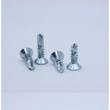 White Blue Zinc Plated Steel Countersunk Head Phillips