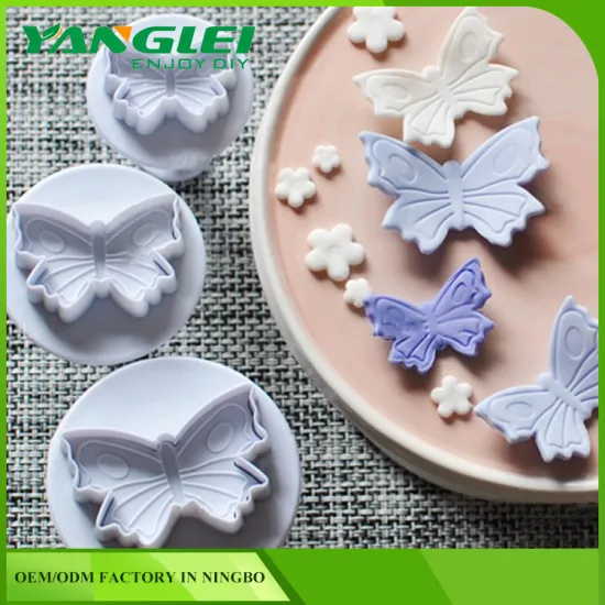 3Pcs Cake Sugarcraft Fondant Decorating Mold plunger cutter