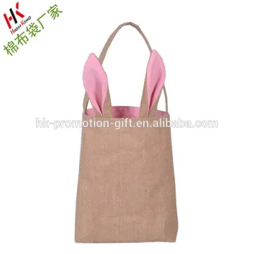 2016 Alibaba china supplier Hot sale cheap jute Easter rabbit gift bags stocking